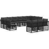  Set vanjskih sofa Crna i tamno siva Poliester - Crna i tamno siva bez stola | shoptok.hr