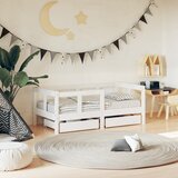 Maison Chic Otroška postelja - Otroški ležaj - Otroški posteljni okvir s predali bel 70x140 cm trdna borovina, (21698301) | Shoptok.si