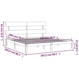  Za krevet s uzglavljem bijeli 200x200 cm od masivnog drva | shoptok.hr