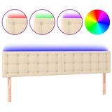 Maison Chic led posteljno vzglavje - vzglavna omarica - nočna omarica krem 160x5x78/88 cm blago, (21706716) | Shoptok.si