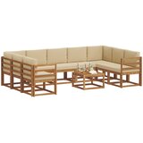  Set vanjskih sofa s jastukom 10 pcs Prirodna i bež | shoptok.hr