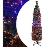 vidaXL Ozka umetna novoletna jelka s stojalom 120 cm optična vlakna | Shoptok.si