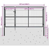  Vrtna vrata sa stupovima čelična 350 x 140 cm antracit | shoptok.hr