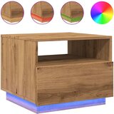 Maison Chic Klubska mizica - kavna mizica - Nizka mizica z LED lučkami artisan hrast 50x49x40 cm, (21752352) | Shoptok.si