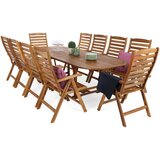  Ovalni set namještaja Acacia 165+50+50 cm 10+1 | shoptok.hr