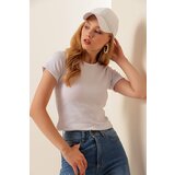 HAKKE Women's White Crewneck Oversize Cotton Blouse Ga00001 | shoptok.hr