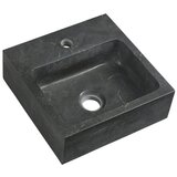 Sapho Črn kamnit umivalnik za WC 30x30 cm Blok – Cene