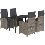  5-dijelni vrtni blagovaonski set sivi od poliratana | shoptok.hr