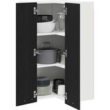 vidaXL Viseča omarica z vrati Riga Črni hrast in bela 57 x 57 x 100 cm | Shoptok.si