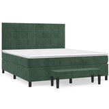 Maison Chic Box spring postelja - Vzmetna postelja z vzmetnico temno zelena 180x200 cm žamet SL20699, (21890260) | Shoptok.si