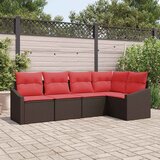  Set sofe 5 kom. Smeđa poliratan 233,5 x 123,5 x 85 cm | shoptok.hr