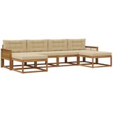 vidaXL Zunanja garnitura za sedenje z blazino 6 pcs Naravna in bež, (5000282408) | Shoptok.si