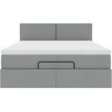  Otomanski krevet s madracem&LED svijetlosivi 140x190 cm tkanine | Eponuda.ba