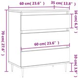  Komoda sivog hrasta sonome 60x35x70 cm od konstruiranog drva | shoptok.hr