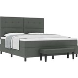  Krevet s opružnom podlogom s madracem i klupom tamnosiva 180x200 cm tkanina | shoptok.hr