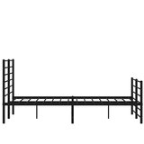  Metalni okvir kreveta uzglavlje i podnožje crni 135x190 cm | shoptok.hr