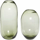 Hübsch Zelene staklene ručno izrađene vaze u setu 2 kom (visina 38 cm) Moss –