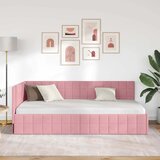  Kutni okvir kreveta Ružičasta 90 cm x 200 cm Baršun | shoptok.hr