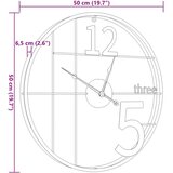 vidaXL Zidni sat zlatni Ø50 cm željezni | shoptok.hr