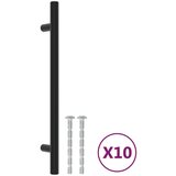  Ručke za ormarić 10 kom crne 160 mm od nehrđajućeg čelika | shoptok.hr
