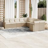 vidaXL 10-dijelni set vrtnih sofa s jastucima bež od poliratana | shoptok.hr