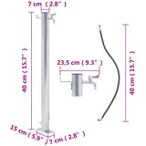  Vrtni stup za vodu 40 cm od nehrđajućeg čelika okrugli | shoptok.hr