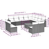  Vrtna garnitura - 13-dijelni set vrtnih sofa s jastucima poliratan crni - Crna 1 | shoptok.hr