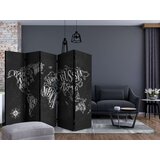  Paravan u 5 dijelova - Retro Continents (Black) II [Room Dividers] 225x172 | shoptok.hr