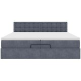 vidaXL Otomanski posteljni okvir z vzmetnicami siv 200x200cm žamet | Shoptok.si
