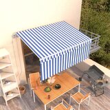  Avtomatsko zložljiva tenda s senčilom 3,5x2,5 m modra in bela - - modra - 31.66 - 3.5 x 2.5 m - 2025- | Shoptok.si