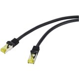 Renkforce RF-4995162 RJ45 omrežni kabel\, Patch kabel CAT 6a (neobdelani kabel CAT7) S/FTP 3.00 m črna TPE plašč\, prilagodljiv\, ognjevaren 1 kos, (20420936) | Shoptok.si
