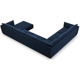 Mazzini Sofas Temno modra žametna kotna sedežna garnitura v obliki črke "U" (levi kot) Vanda – | Shoptok.si