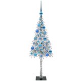 vidaXL Božično drevo med 150 LED z stojalom Bela 120 cm PE in jeklo | Shoptok.si