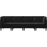  Set namještaja za dnevni boravak s jastukom 4 pcs Crna Baršun | shoptok.hr