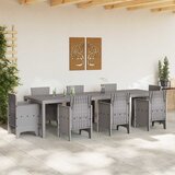  Stol za vrt Svjetlosiva 300 x 100 x 73 cm poliratan | shoptok.hr