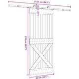  Klizna vrata NARVIK Prirodna i crna 85 x 210 cm (213,5 cm) | shoptok.hr