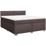 vidaXL Box spring postelja z vzmetnico temno rjava 180x200 cm blago, (21308565) Cene
