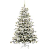vidaXL Umetno Zložljivo Božično Drevo Bela 210 cm PE in PVC | Shoptok.si