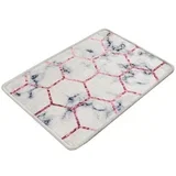 Bijelo-sivi kupaonski tepih 60x40 cm Honeycomb -