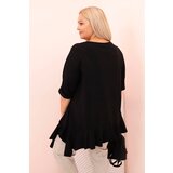 Kesi Włoski Women's Plus Size blouse with cotton, featuring a pocket and rolled sleeves kiwi | Shoptok.si