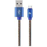  2.0 kabl Premium jeans (denim) Type-C cable with metal connectors, 2m, blue, GEMBIRD CC-2J-AMCM-2M-BL | Eponuda.ba