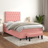 vidaXL Box spring krevet s madracem ružičasti 120 x 200 cm baršunasti Cijene