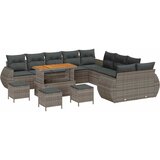  Sjedeća garnitura za vrt s jastukom s pohranom 14 pcs Siva | shoptok.hr