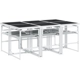  7-dijelni vrtni blagovaonski set s jastucima bijeli tekstilena | Eponuda.com