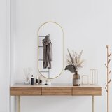 vidaXL Stensko ogledalo zlato 100x45 cm ovalno | Shoptok.si