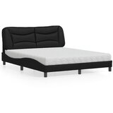 vidaXL Postelja z vzmetnico črna 160x200 cm umetno usnje Cene