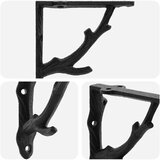  Nosači za zidne police 2 kom. Crna 21.5 x 21.5 x 3.5 cm Čelik | shoptok.hr