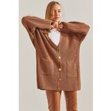 Bianco Lucci Women's Ripped Pocket Oversize Buttoned Cardigan Cene