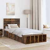  Krevetna konstrukcija s policom Dimljeni hrast 90 x 200 cm | shoptok.hr