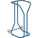 eurokraft pro Velik zbiralnik surovin, jeklo, prostornina 200 l, višina 970 mm, svetlo moder, pomičen | Shoptok.si
